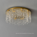 Golden ceiling canopy crystal pendant luxury ceiling lamp